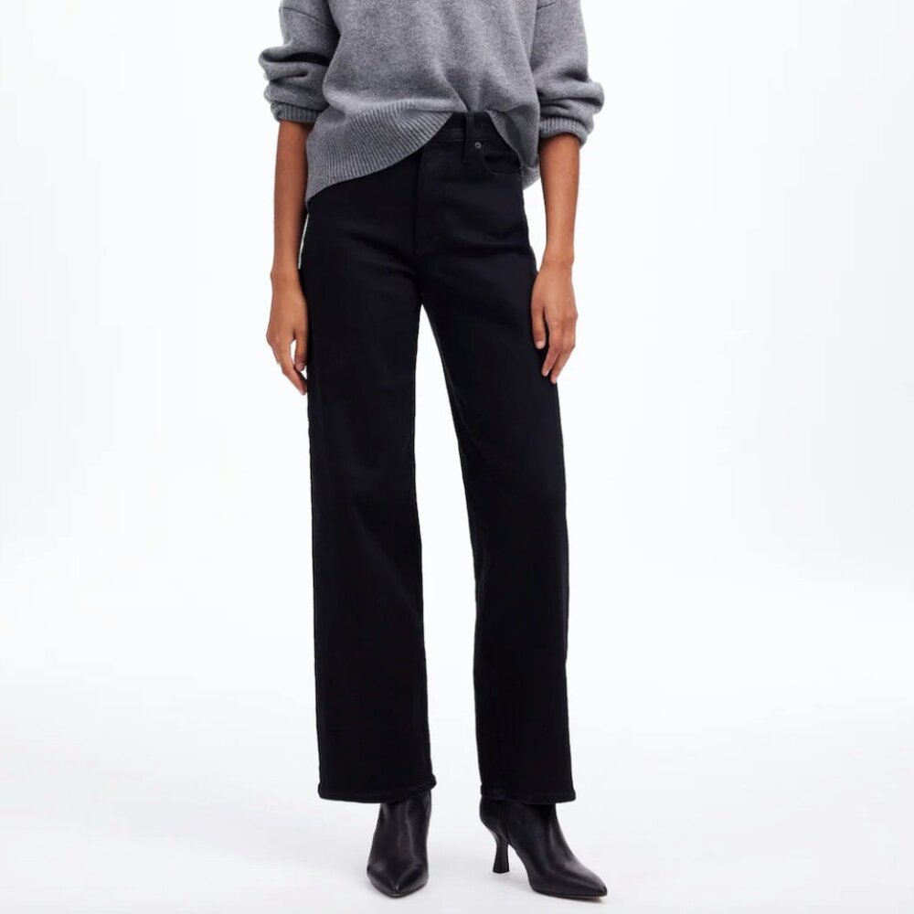 Madewell Perfect Vintage Wide Leg Black Jeans